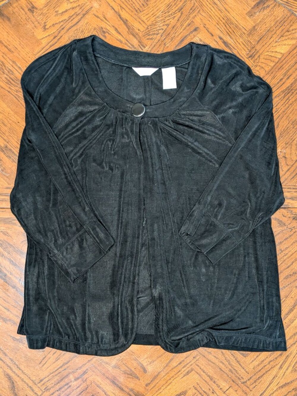 Laura Ashley Cardigan - Women's PL - Petite Dark Gray Minimalist Sweater